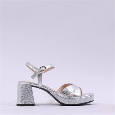 Wonders Zaida Platform Block Heel Sandal - Silver